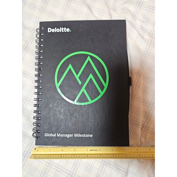 NEW Deloitte Global Manager Milestone Black 10" x 7" Spiral Bound Lined Notebook - Picture 3 of 8